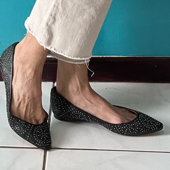 Coach black leather studded flats sz 10 🤩 - Picture 10 of 10